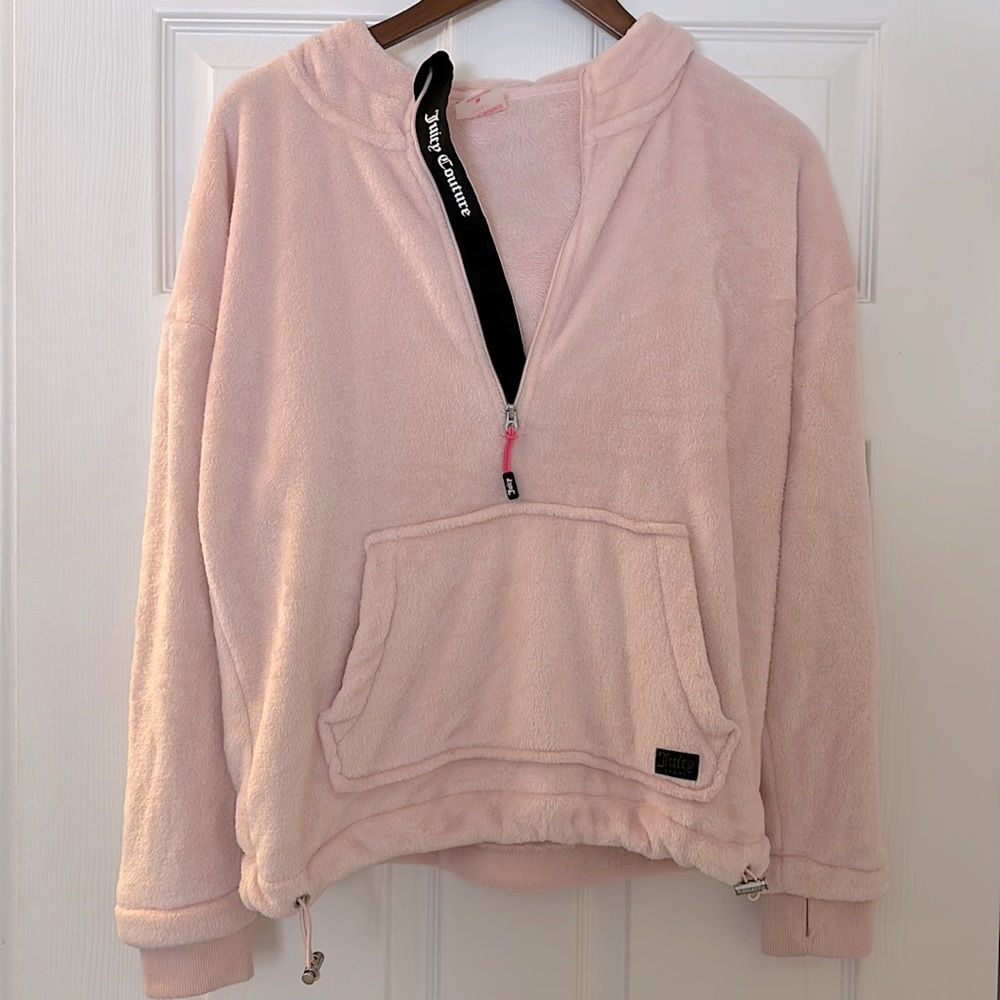 JUICY COUTURE baby pink quarter zip sweatshirt